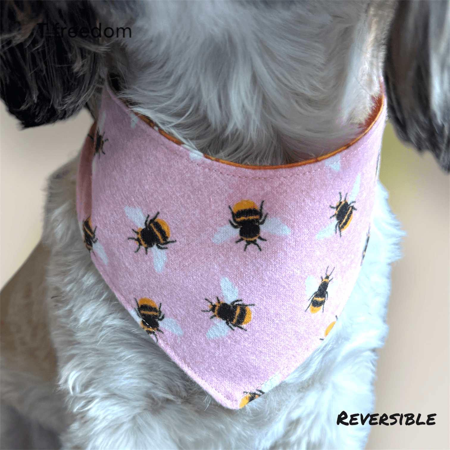 Flower Power And Honey Hour Reversible Dog Bandana gallery image