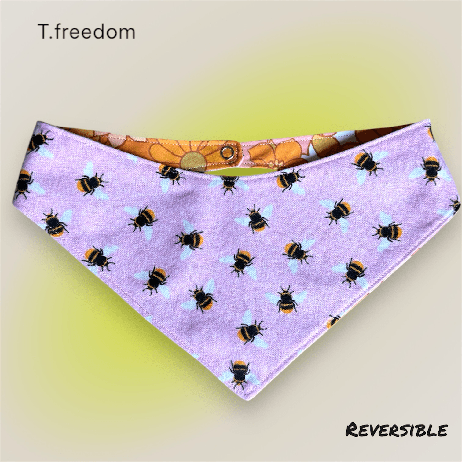 Flower Power And Honey Hour Reversible Dog Bandana gallery image