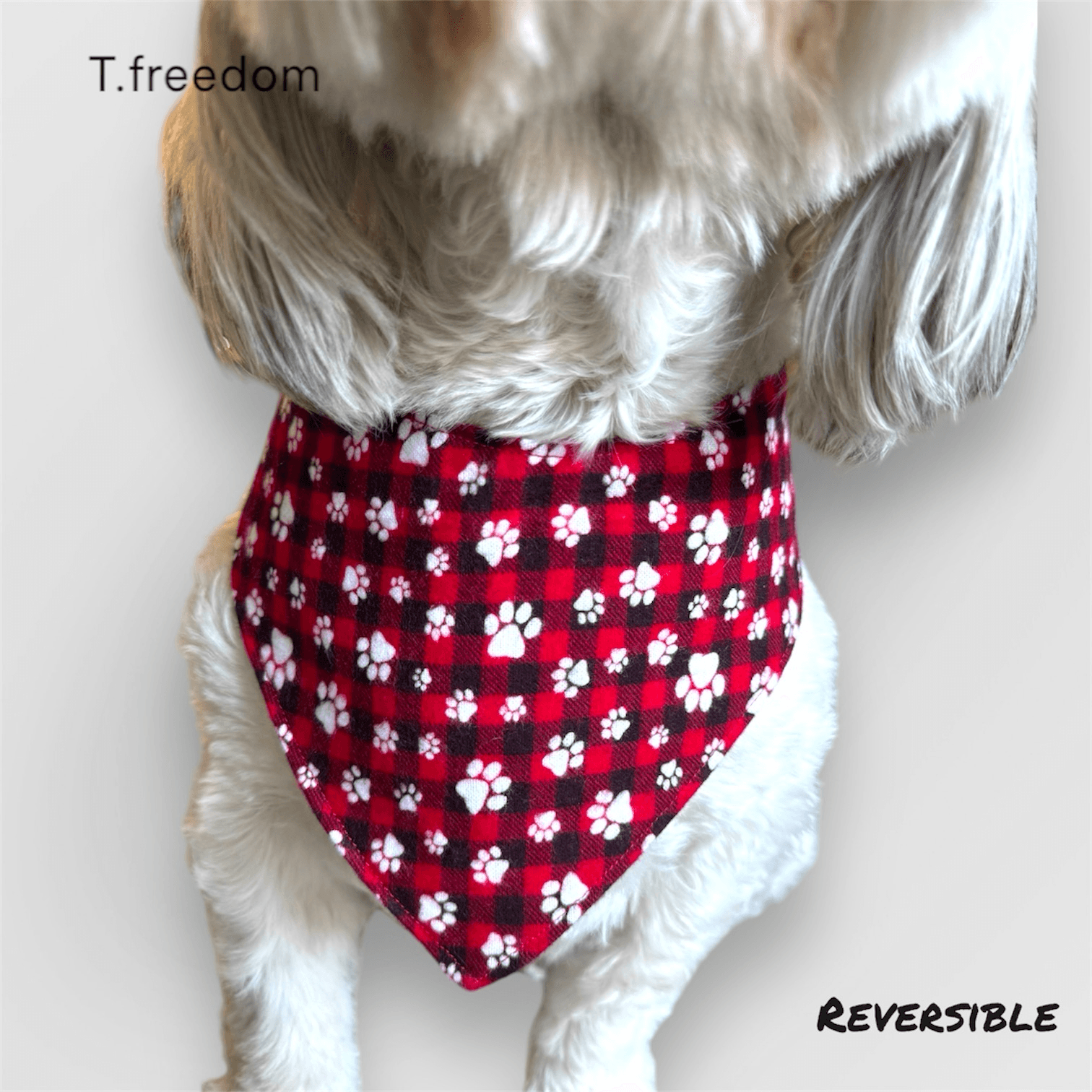 Peppermint Plaid Dog Bandana gallery image
