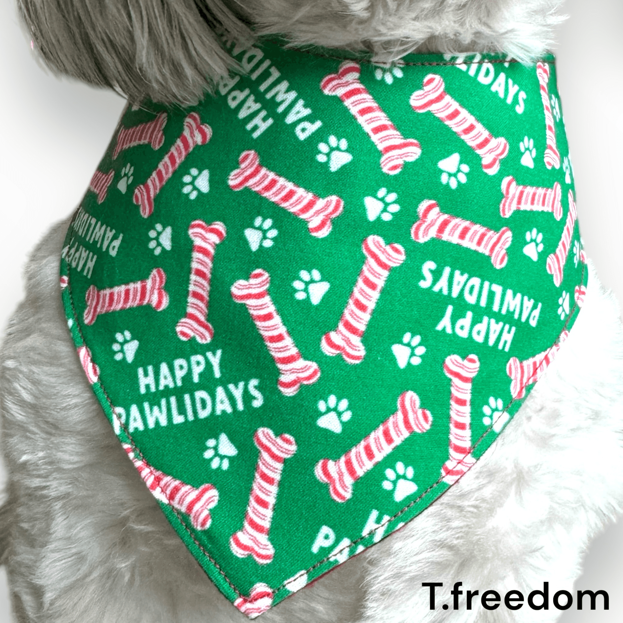 Happy PAWLIDAYS Dog Bandana gallery image