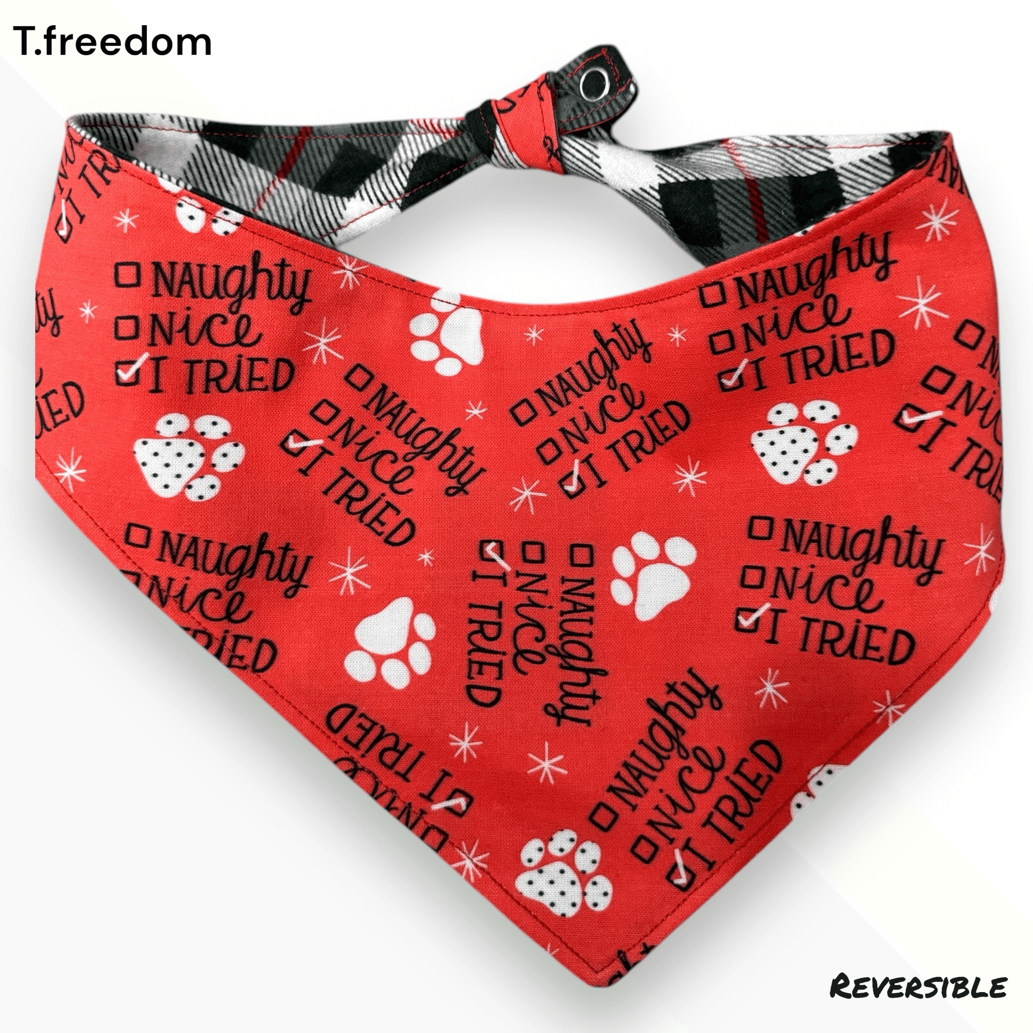 Santa Paws Checklist Dog Bandana gallery image