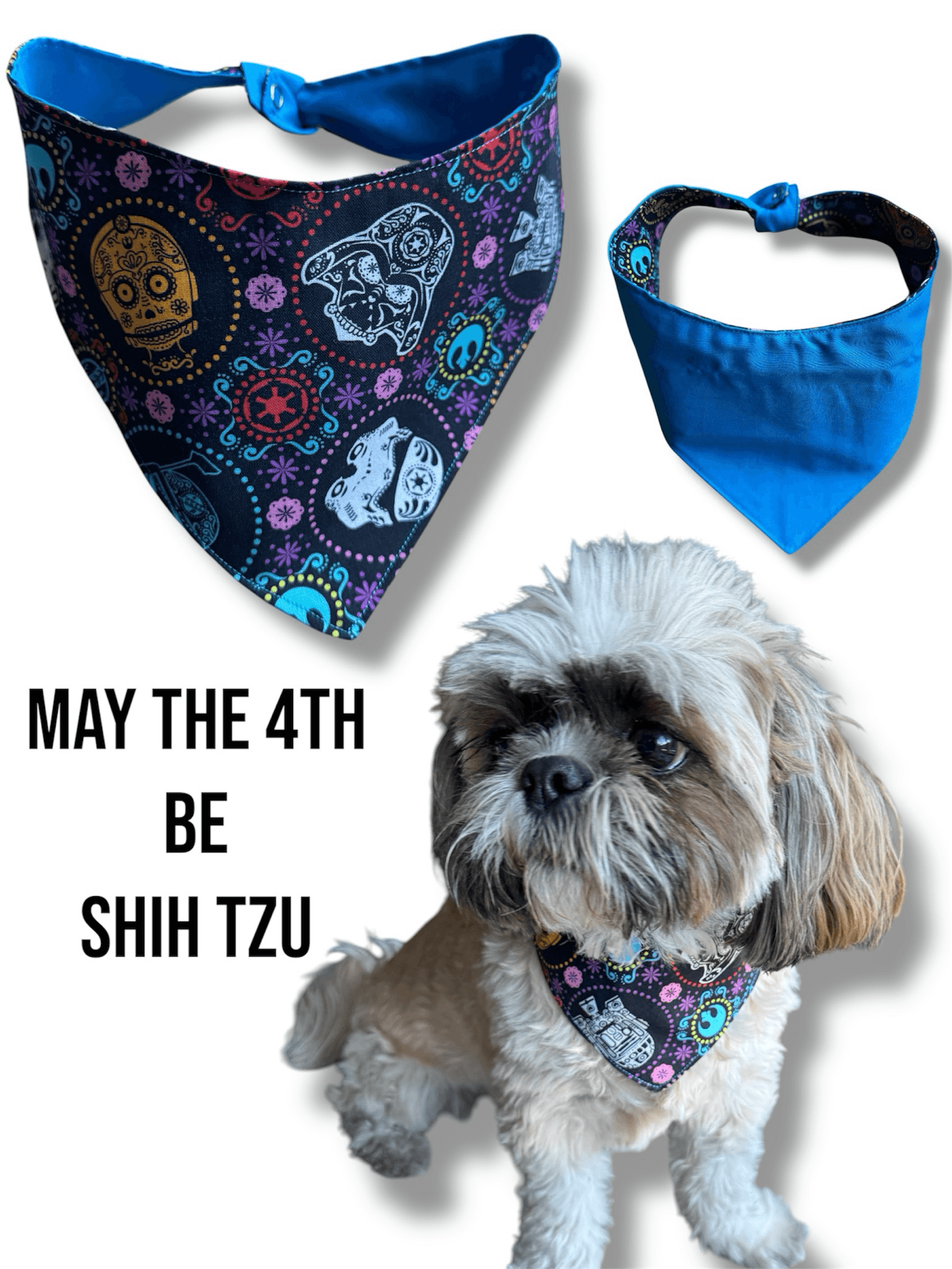 May The Forth Be Shih Tzu Reversible Dog Bandana gallery image