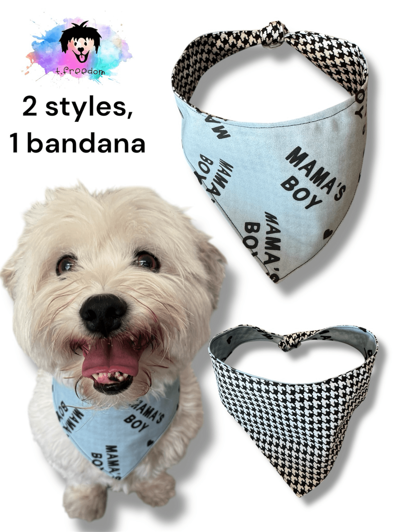 Mama’s Boy Blue Dog Bandana gallery image